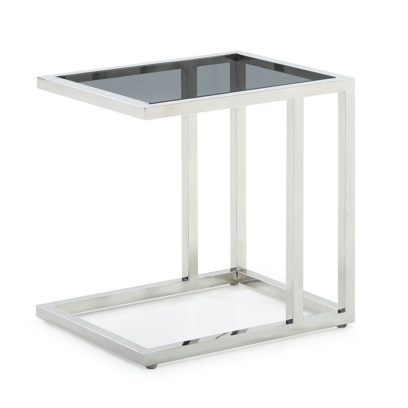 Rainer Glass Top C Table End Table