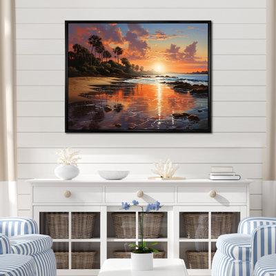 «Beach Sunset Beach IV», reproduction sur toile encadrée