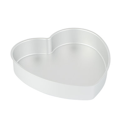 Plaques de cuisson à parois droites 10 x 10 x 2 pouces de restaurantware-met Lux, 12 moules à gâteaux en forme de cœur - plats de cuisson en aluminium anodisés, prêts à être utilisés au four, congelés, résistants aux graisses, pour les gâteaux de la Saint-Valentin