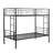 Twin Over Black Metal Bunk Bed, Modern Style For ' Bedroom Decor, Space - Saving Option, And Quiet, Safe Stairs Activity, No Box Spring Needed Aesthetic, Feature, ,-37486765