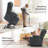 Large Dual Motor Lay Flat Power Lift Recliners Chair With Heat And Massage, USB And Type-C, Cup Holder, Side Pockets, Comfortable Chenille,Gray Blue-57868609