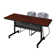Regency Kobe 60 X 30 In. Flip-Top Privacy Nesting Table- Cherry, 2 Zeng Stack Chairs- Black