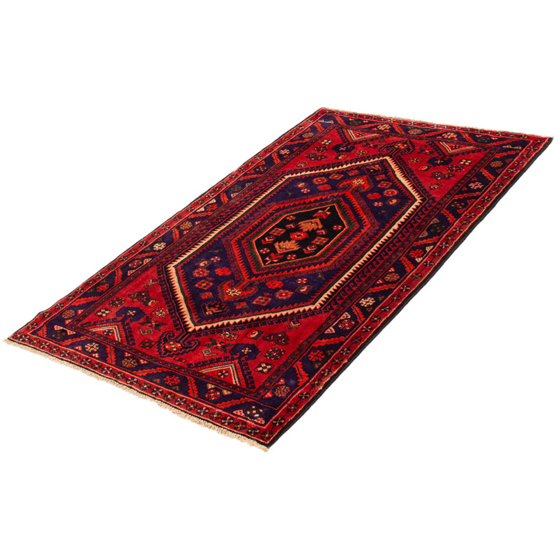 Tapis rouge unique en laine de style années 1990 Pevensie