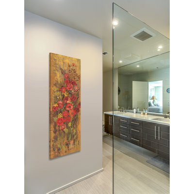 « floral frenzy red iii » par alan hopfensperger, reproduction d’art sur toile tendue