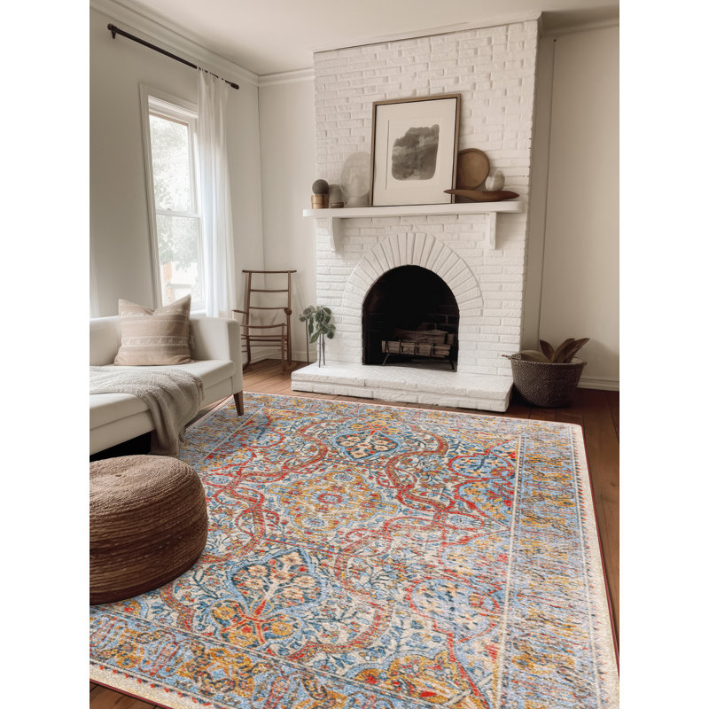 Miltiadis Premium EnduraStran Nylon Distressed Area Rug, Rectangle 7'8" x 10'9"