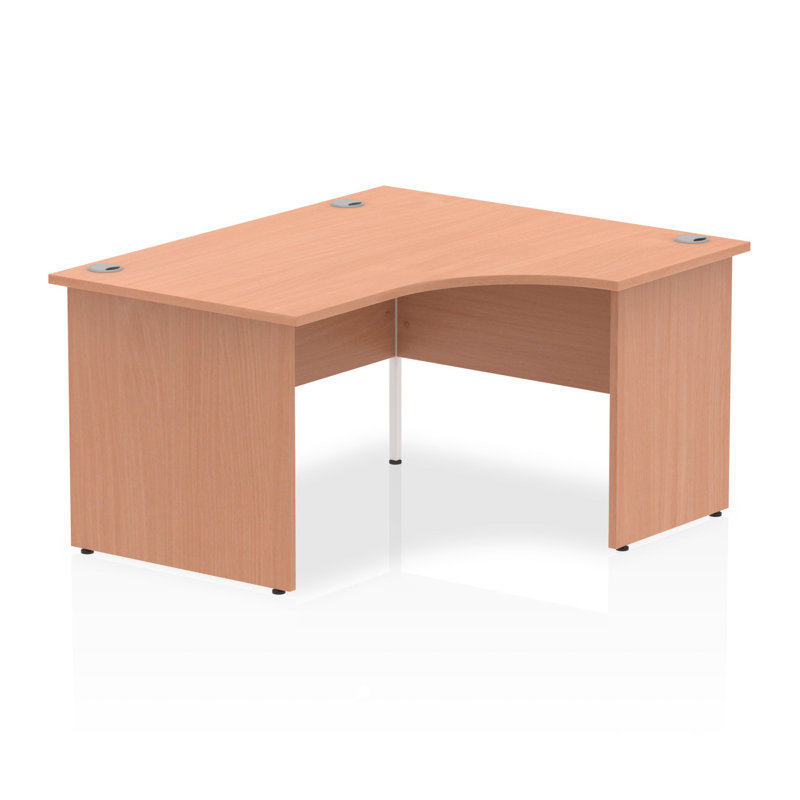 Impulse L-Shaped Computer Desk, Beech, 73cm H x 140cm W x 120cm D, Beech