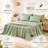 6 Piece Queen Brushed Microfiber Sheet Set with 14'' Deep Pocket, Sage Green