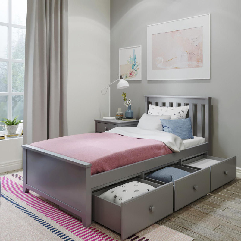 Gentrie Kids with Drawers, Gray, Twin