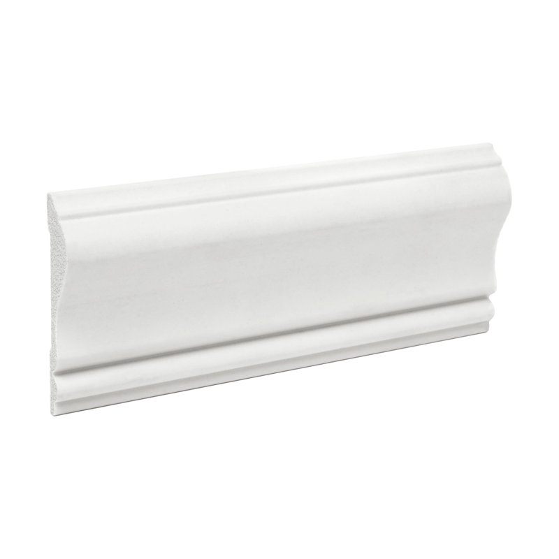 6" White Recycled Polystyrene Panel Moulding Sample