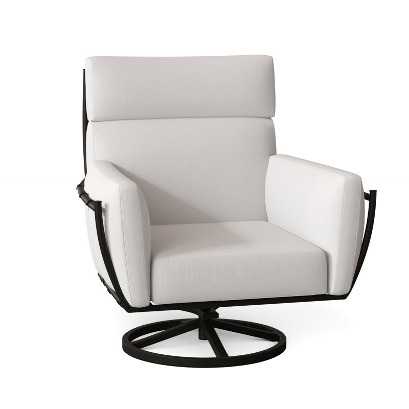 Chaise berçante pivotante en aluminium Majorca, Lin neige, Pas de soudure
