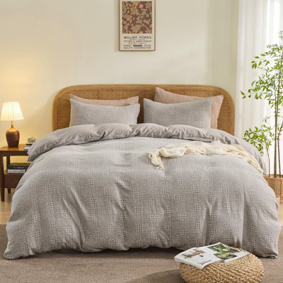 100% Cotton Yarn-Dyed Jacquard Duvet Floral Duvet Cover Set