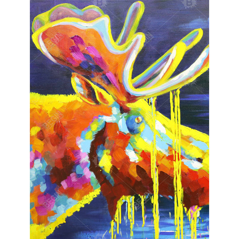 Couleur orignal saignant - Toile de cerf jaune pour la décoration intérieure