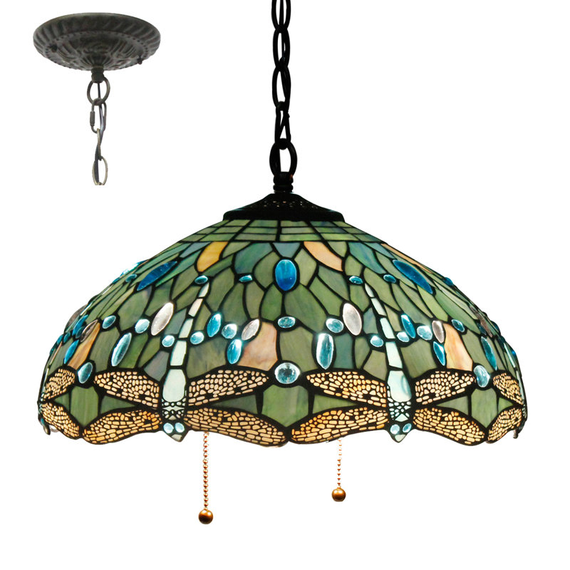 Luminaire suspendu libellule Tiffany