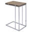 Table d'appoint en chêne patiné et chrome