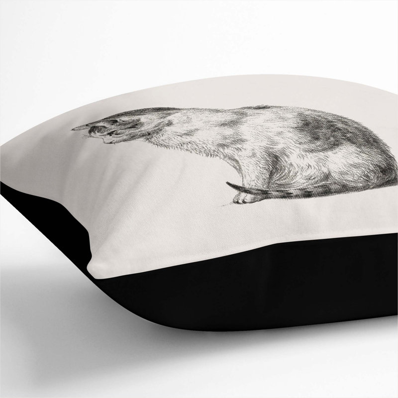 Square Throw Cushion, 40cm H x 40cm W x 15cm D, Black