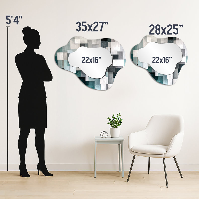 Miroir d'appoint Mid-Century, 25 po x 28 po