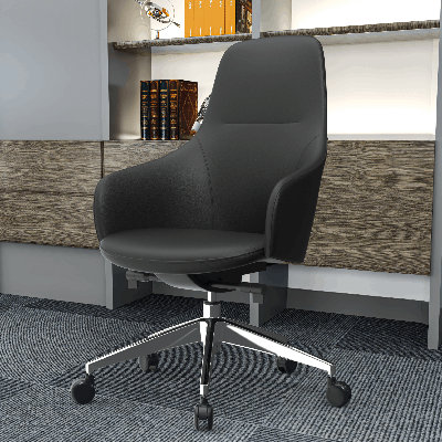 Peterka High-Back Executive Office Chair – Tall PU Leather Chair with Adjustable Tilt, Lumbar Support, Swivel Casters – Modern Desk Seating for Home or Conference Room