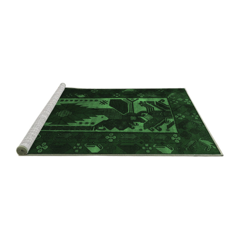 Tapis vert émeraude Jilissa Traditional 2409, Rond 8 pi