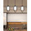Suspension Albreda Stem Hung Mini présentée en fini granit foncé avec un verre fumé carré de 8,9 cm (3,5 po)-90932949