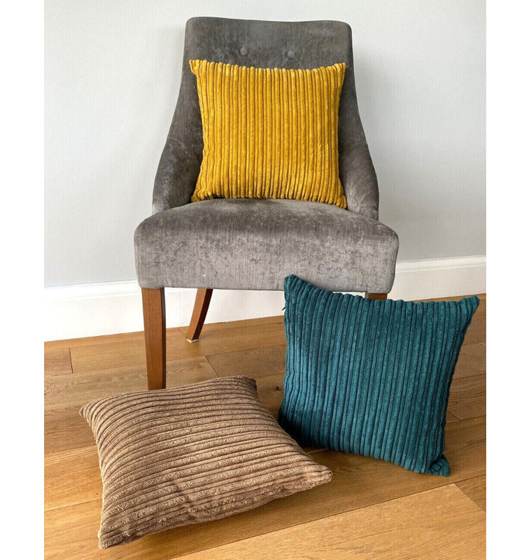 Beneta Square Throw Cushion, Mustard