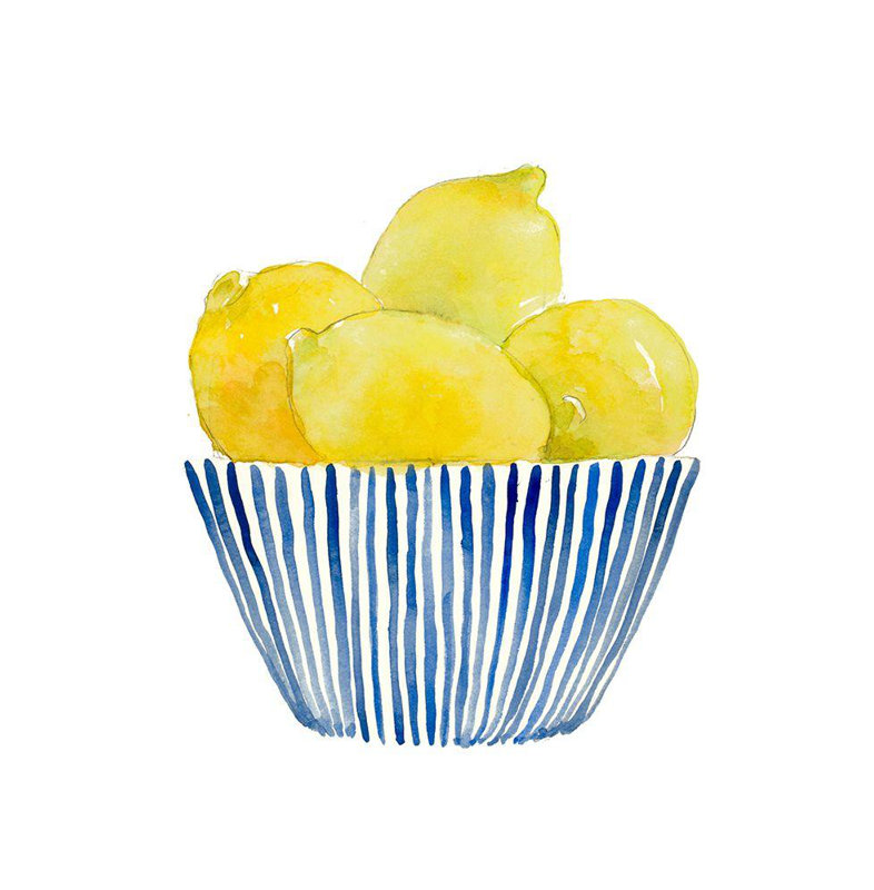 Art sur toile tendue par Dovecove Loreth, Lanie, Bowl of Lemons II, H 35 po x l 28 po