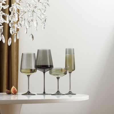 Sidney Champagne Flutes - 7 oz - Set of 4 - Blue Ombre