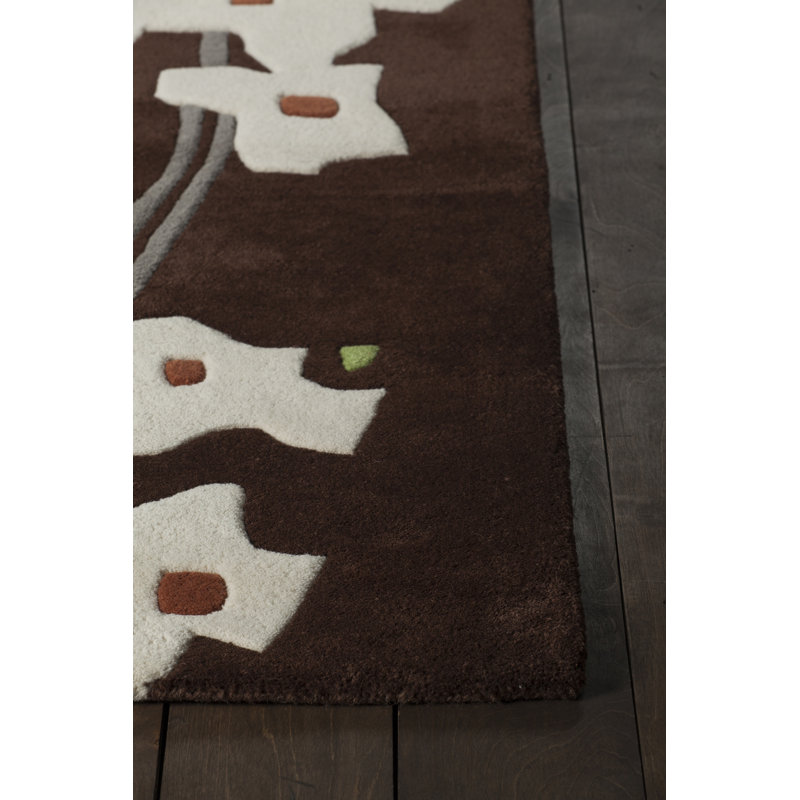 Inhabit Designer Dark Brown/Ivory Area Rug, 2' x 3'