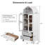 Armoire multifonctionnelle haute arquée avec 2 grands tiroirs et tablettes réglables, blanc