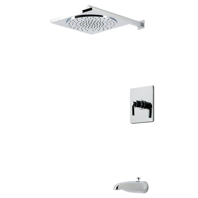 Kingston Brass NuvoFusion Single-Handle Pressure Balanced Tub and Shower Faucet, Polished Chrome