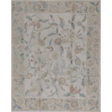 Hand-Knotted High-Quality Beige and Beige Area Rug