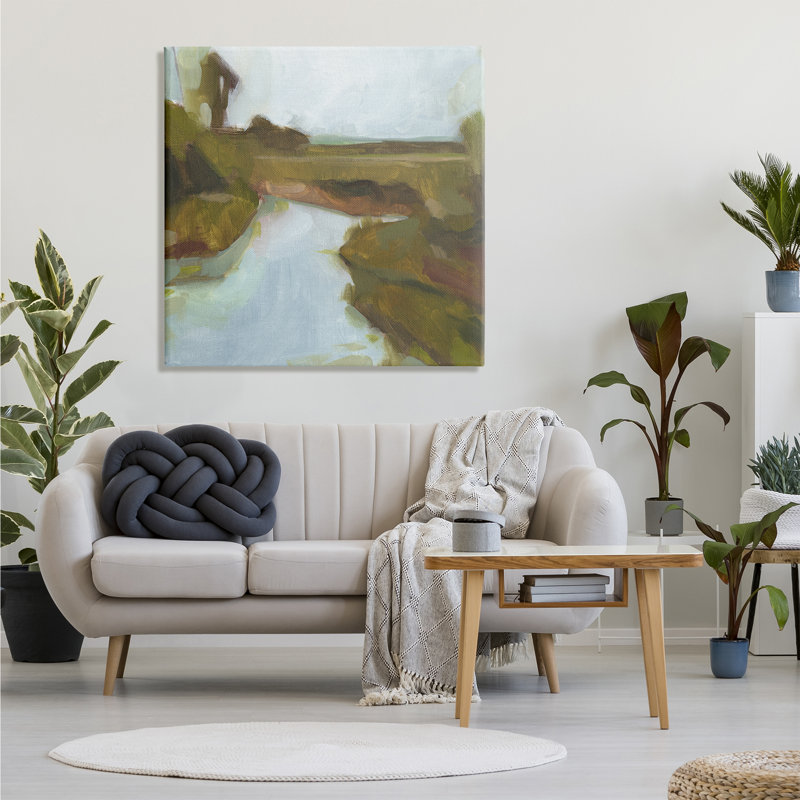 Paysage flou du ruisseau Country, Toile tendue, H 36 po x l 36 po