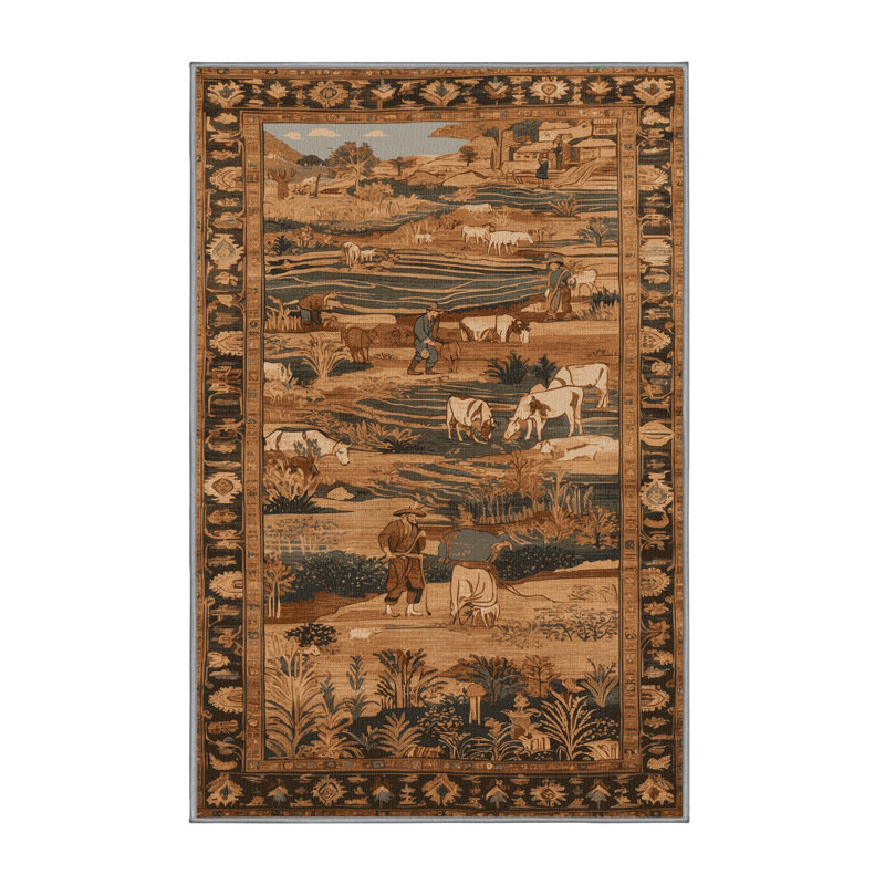 Machine Washable Turkish Brown Area Rug, Rectangulaire 2 pi x 3 pi