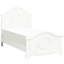 Lit simple au fini blanc classique, style traditionnel, lit en bois avec rails