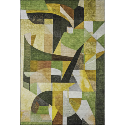 Premium Machine Washable Lubbers AMF1757 Abstract Rug