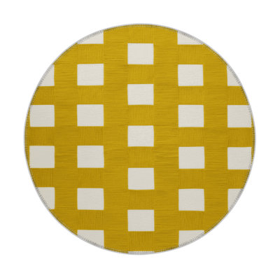 Tapis d'intérieur et d'extérieur à carreaux brun