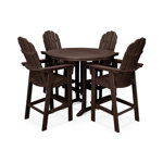 POLYWOOD Vineyard Curveback Adirondack 5-Piece Nautical Trestle Bar Set