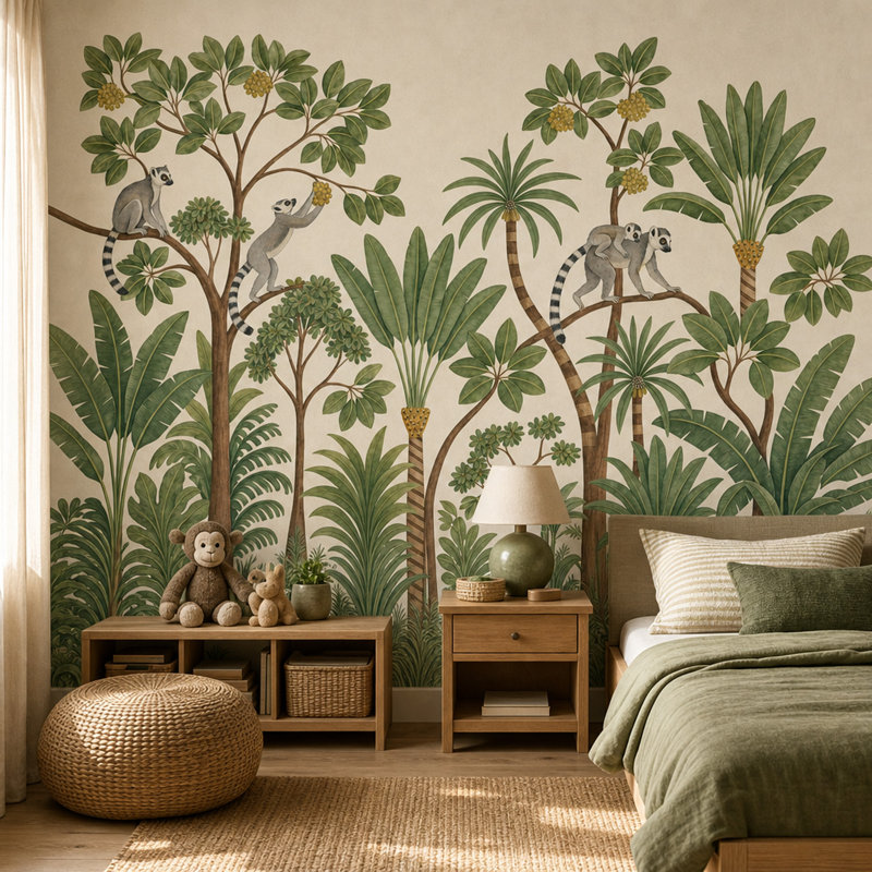 Décoration murale botanique amovible, 160"x108", Peel and Stick