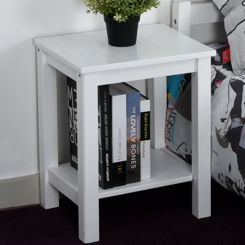 Nena 38cm W Solid Wood Bedside Table, White