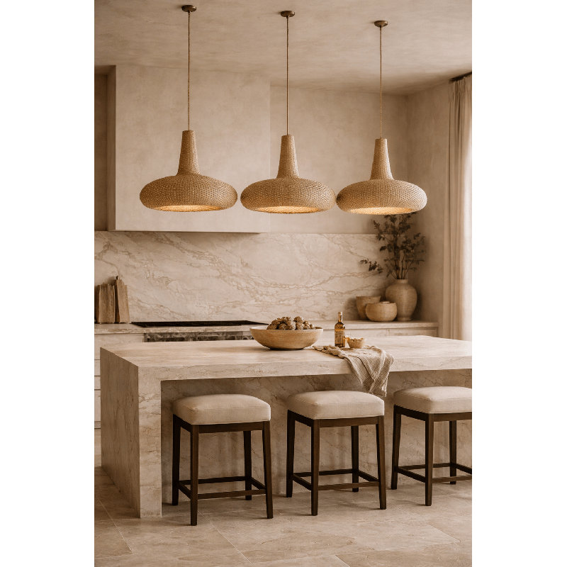 Luminaire suspendu en rotin naturel Bali 24 "Bali, Naturel, Naturel