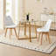 Table de salle à manger ronde en verre pour 2 à 4 personnes, plateau de table en verre trempé avec cadre en forme de X, table de cuisine moderne pour la salle à manger de cuisine à domicile-626944487