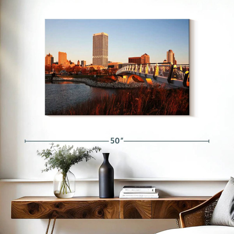 Sirci Milwaukee, coucher de soleil d'automne, H 26 po x l 39 po