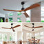 New Model 60 Inch Wood Ceiling Fan With 3 Solid Wood Blades Remote Control Reversible DC Motor For Living Room