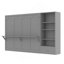 Grand lit escamotable avec compartiments de rangement à hauteur réglable et tablette, cadre de lit mural avec 1 tiroir, lit plateforme pliable multifonctionnel pour les petits espaces, chambre à coucher, chambre d'amis, gris-1725047334