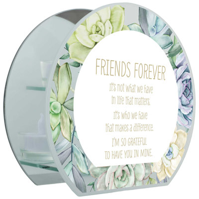 7'' H Glass Tabletop Tealight Holder with Candle Included