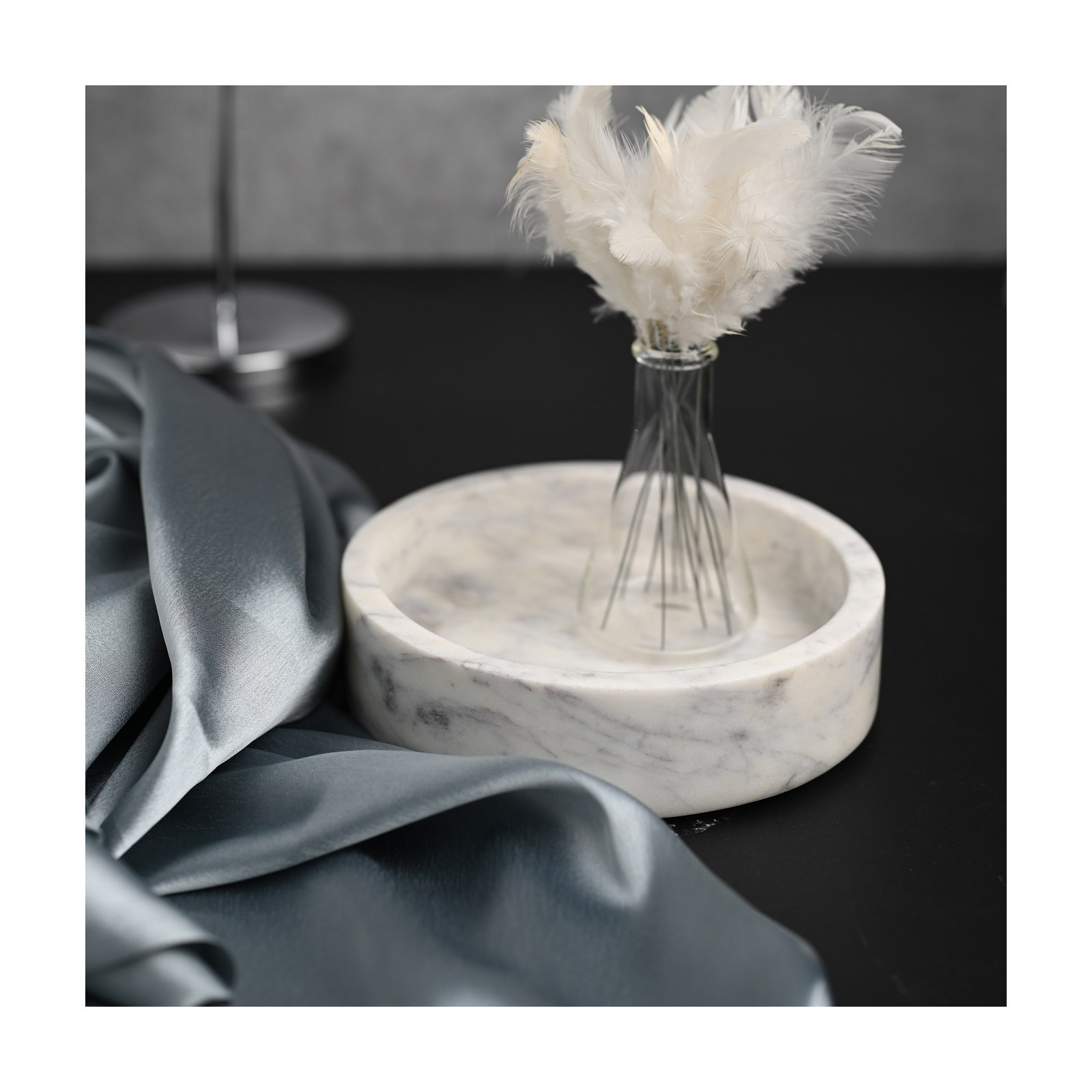 Matheson Marble Tray - Set of 1, 1.5" H x 6" W x 6" D