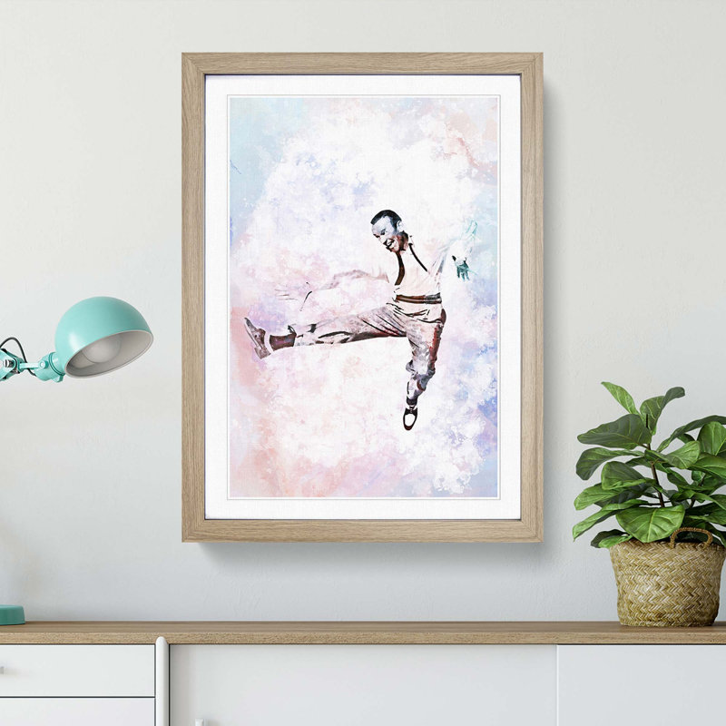 Fred Astaire Dancing in Abstract - Picture Frame Painting Print, 87cm H x 62cm W x 2cm D, Oak Framed