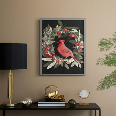 «Christmas Holiday Art», reproduction encadrée en bois massif