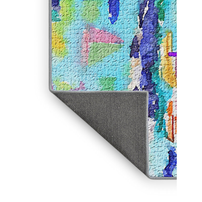 Tapis bleu aquarelle, Rectangle 2 pi x 3 pi