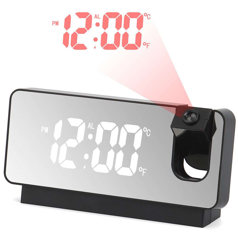 Dugal Digital Electric Tabletop Clock with Alarm, Black