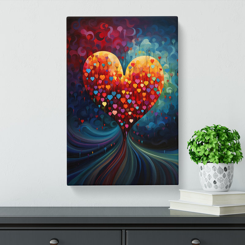 Love Heart Orphism - Wrapped Canvas, 60cm H x 40cm W x 3cm D